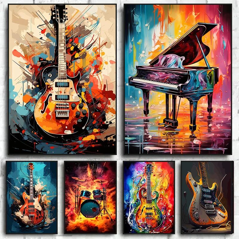 Abstract Colorful Art Musical  - огляд і ціна Picture Of Musical Instrument