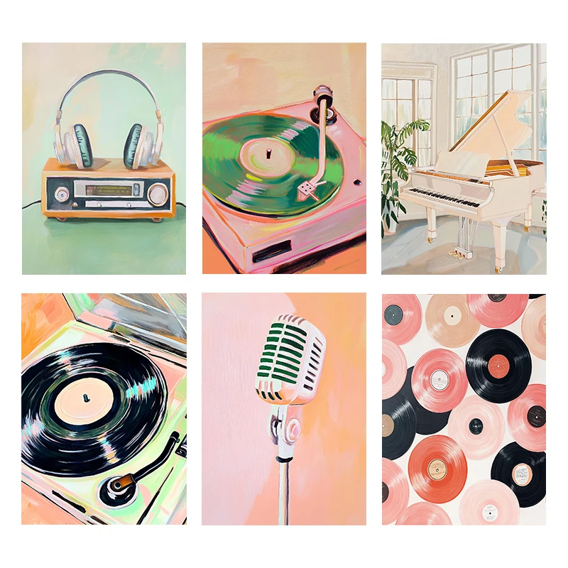 (No frame)Retro Musical Art Po - огляд і ціна Picture Of Musical Instrument