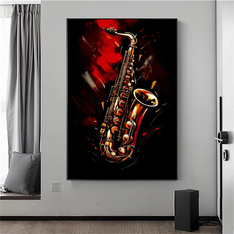 Frameless Abstract Colorful Ar - огляд і ціна Picture Of Musical Instrument